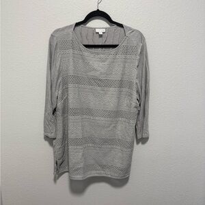 J. Jill Light Gray Plus Size Blouse Size X Large